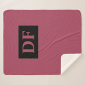Burgundy Monogrammed Sherpa Deken (Voorkant (horizontaal))