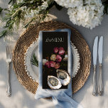 Burgundy Moody Floral Elegant Wedding Menu<br><div class="desc">Burgundy Moody Floral Wedding Menu Card | Elegant Dark Romantic Reception Menu Set the tone for an unforgettable reception with this elegant burgundy wedding menu card featuring a refined serif layout and moody floral aesthetic. The deep wine background creates a luxurious, romantic atmosphere — perfect for autumn, winter or candlelit...</div>