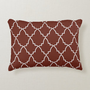Burgundy Moroccan Lattice Pattern Accent Kussen