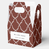 Burgundy Moroccan Lattice Pattern Bedankdoosjes (Geopend)