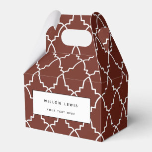 Burgundy Moroccan Lattice Pattern Bedankdoosjes