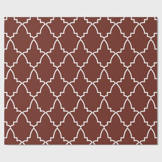 Burgundy Moroccan Lattice Pattern Cadeaupapier (Vlak)