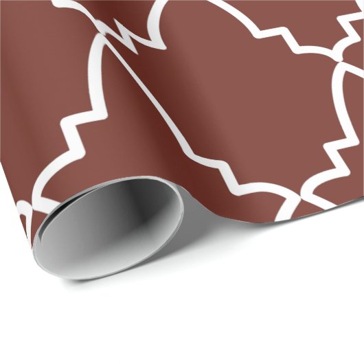 Burgundy Moroccan Lattice Pattern Cadeaupapier (Rol Hoek)