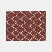 Burgundy Moroccan Lattice Pattern Fleece Deken (Voorkant (Horizontaal))