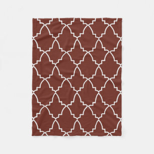 Burgundy Moroccan Lattice Pattern Fleece Deken