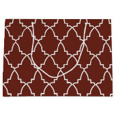 Burgundy Moroccan Lattice Pattern Groot Cadeauzakje (Voorkant)