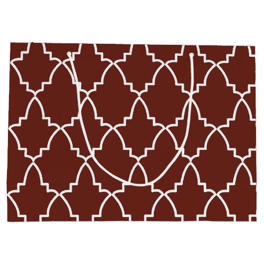 Burgundy Moroccan Lattice Pattern Groot Cadeauzakje (Achterkant)