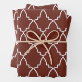 Burgundy Moroccan Lattice Pattern Inpakpapier Vel (In situ)