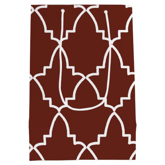 Burgundy Moroccan Lattice Pattern Medium Cadeauzakje (Achterkant)
