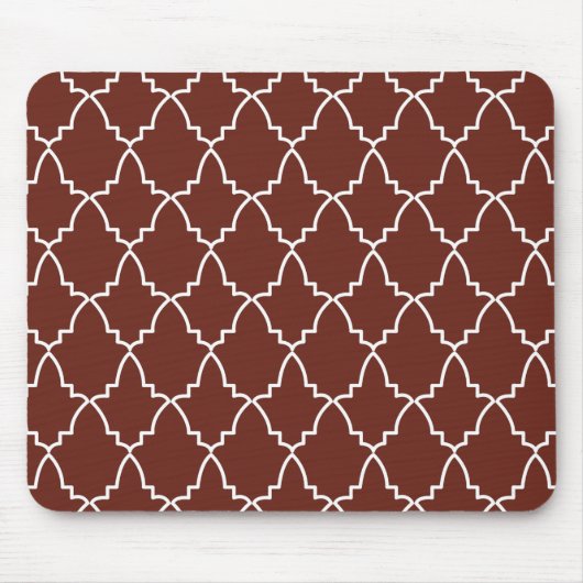 Burgundy Moroccan Lattice Pattern Muismat (Voorkant)