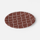 Burgundy Moroccan Lattice Pattern Papieren Bordje (Gekanteld)