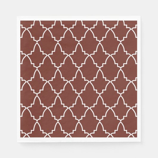 Burgundy Moroccan Lattice Pattern Servet (Voorkant)