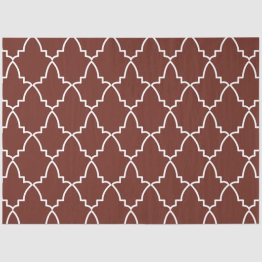 Burgundy Moroccan Lattice Pattern Tissuepapier (Voorkant)