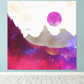Burgundy Mountains Canvas Afdruk (Insitu (Houten vloer))