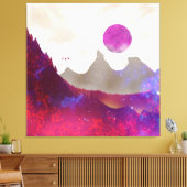 Burgundy Mountains Canvas Afdruk (Insitu (Woonkamer))