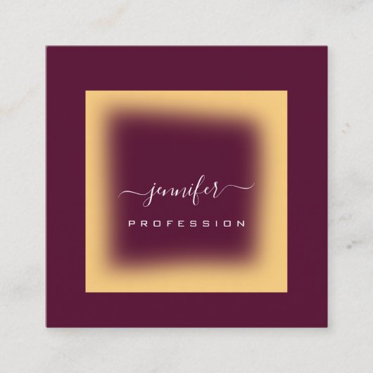 Burgundy Mustard. Artistische witte sociale media Vierkante Visitekaartje (Voorkant)