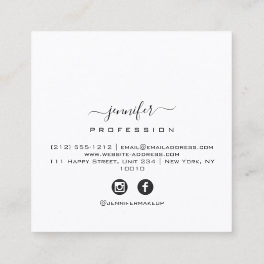 Burgundy Mustard. Artistische witte sociale media Vierkante Visitekaartje (Achterkant)