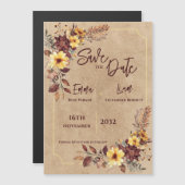 Burgundy Mustard Rustic Fall Wedding Save the Date (Voorkant / Achterkant)
