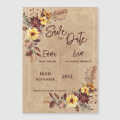 Burgundy Mustard Rustic Fall Wedding Save the Date (Voorkant)