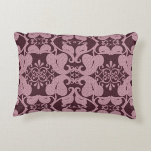 Burgundy N Pink Modern Elegant Leaf Patroon Decoratief Kussen