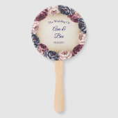 Burgundy Navy and Blush Peony Wedding Floral Handwaaier (Voorkant)