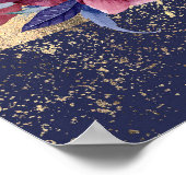 Burgundy Navy and Gold Floral Wedding Welcome Poster (Hoek)