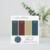Burgundy Navy Blauw Goud & Groen Kleurenpaletkaart Kaart (Staand voorkant)