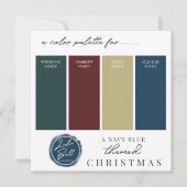 Burgundy Navy Blauw Goud & Groen Kleurenpaletkaart Kaart (Voorkant)