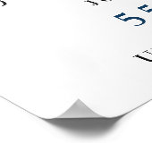 Burgundy Navy Blauwe Blush Bloem Bruiloft Feest Poster (Hoek)