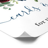 Burgundy Navy Blauwe Blush Kaarten & Cadeaus Huwel Poster (Hoek)