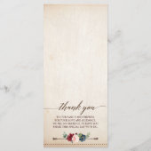 Burgundy Navy Bloemrijke Rustieke Boho Landelijke  Menu (Achterkant)