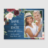 Burgundy Navy Blue Bewaar de Datum Magnetische Kaa (Voorkant)