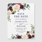 Burgundy Navy Blue Bewaar de Datum Magnetische Kaa (Voorkant)