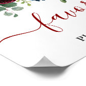Burgundy Navy Blue Blush Bloemen Favorieten Trouwf Poster (Hoek)