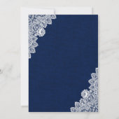 Burgundy Navy Blue Blush Burlap Floral Wedding Kaart (Achterkant)