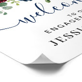 Burgundy Navy Blue Blush ENGAGTY Welkom Poster (Hoek)