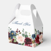 Burgundy Navy Blue Blush Floral Bridal Showe Bedankdoosjes (Achterkant)