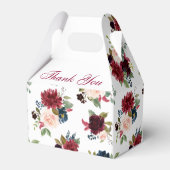 Burgundy Navy Blue Blush Floral Vrijgezellenfeest  Bedankdoosjes (Achterkant)