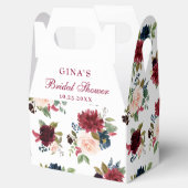 Burgundy Navy Blue Blush Floral Vrijgezellenfeest  Bedankdoosjes (Geopend)