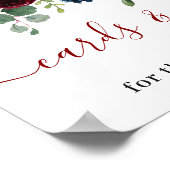 Burgundy Navy Blue Blush Kaarten & Gifts Wedding P Poster (Hoek)