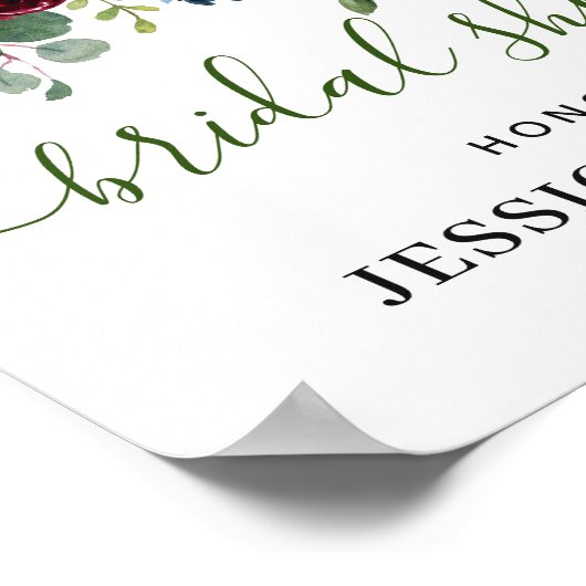 Burgundy Navy Blue Blush VRIJGEZELLENFEEST Welkom Poster (Hoek)