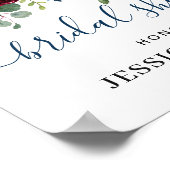 Burgundy Navy Blue Blush VRIJGEZELLENFEEST Welkom Poster (Hoek)