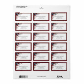 Burgundy Navy Blue Floral Waterverf Adres Etiket (Full Sheet)