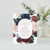 Burgundy Navy Blue Floral Wedding (Staand voorkant)