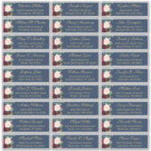 Burgundy Navy Blue Floral Wedding Guest Adres Sticker (Voorkant)