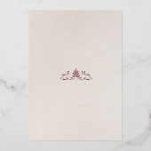 Burgundy Navy Blue Pimpernel Morris Table Numbers Folie Uitnodiging (Achterkant)