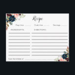 burgundy navy blue & roze blush floral recept card briefkaart<br><div class="desc">Een mooi waterverf floraal ontwerp met ivoren witte bloemen. De eigenschappen van dit ontwerp kunnen worden gepersonaliseerd.</div>