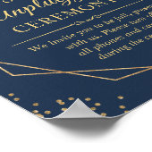Burgundy Navy Blue Unplugged Wedding Ceremony Sign Poster (Hoek)