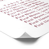 burgundy navy blush floral bruiloft - zitkaart poster (Hoek)