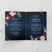 Burgundy Navy Blush Floral Geometric Wedding (Binnen)